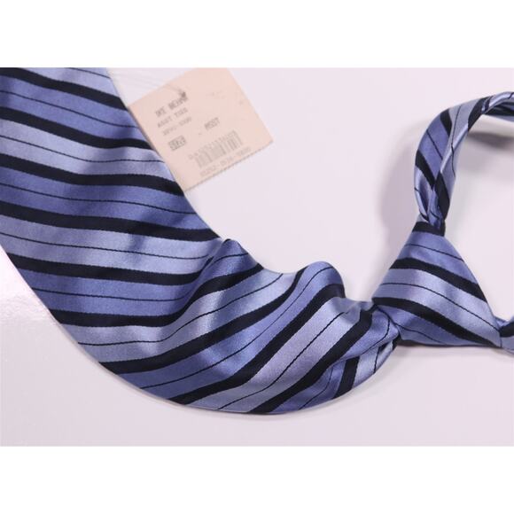Ike Behar Blue Striped Repp Silk Necktie Tie - Picture 1 of 6